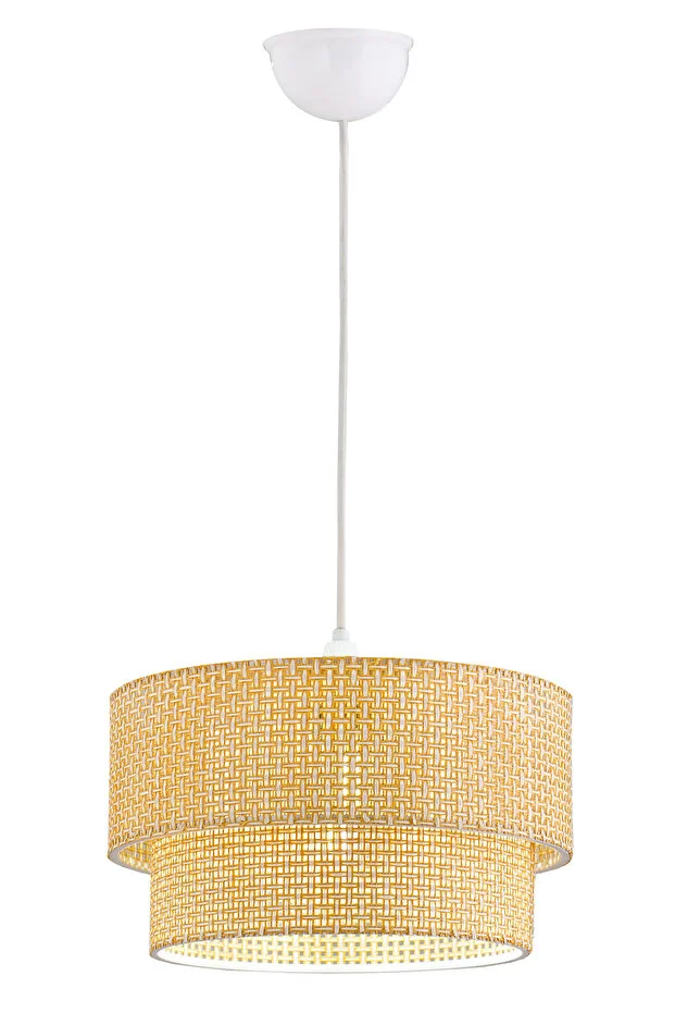 Modern Doğal Hazeran Rattan 2 Katlı Sarkıt Avize